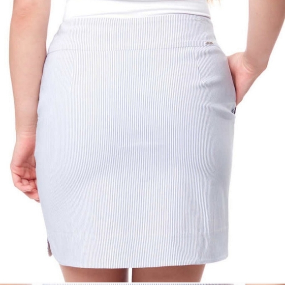 ❤️ S.C.& Co Pull On Skort Blue White Striped Stretch Skirt Women's Various Sizes - Picture 4 of 14